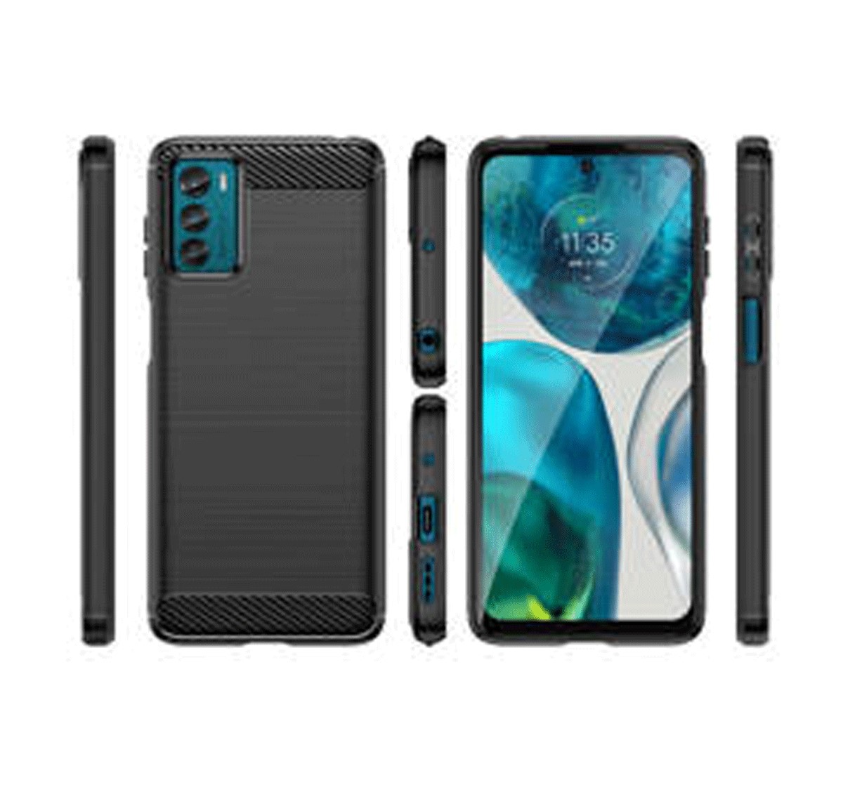 Protectores para celular  para Motorola  Moto G42 Funda de tpu fibra de carbono Negro
